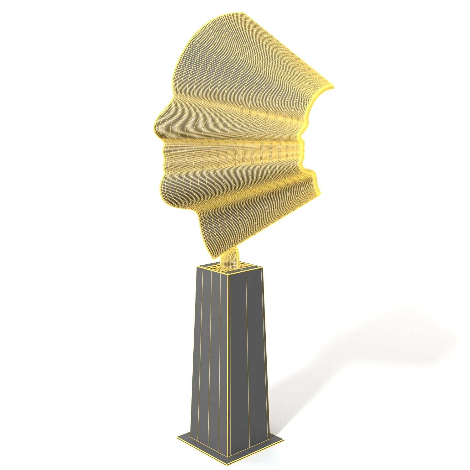 Cast Bronze Modern Silhouette Head sculpture PBR 3D Model_07